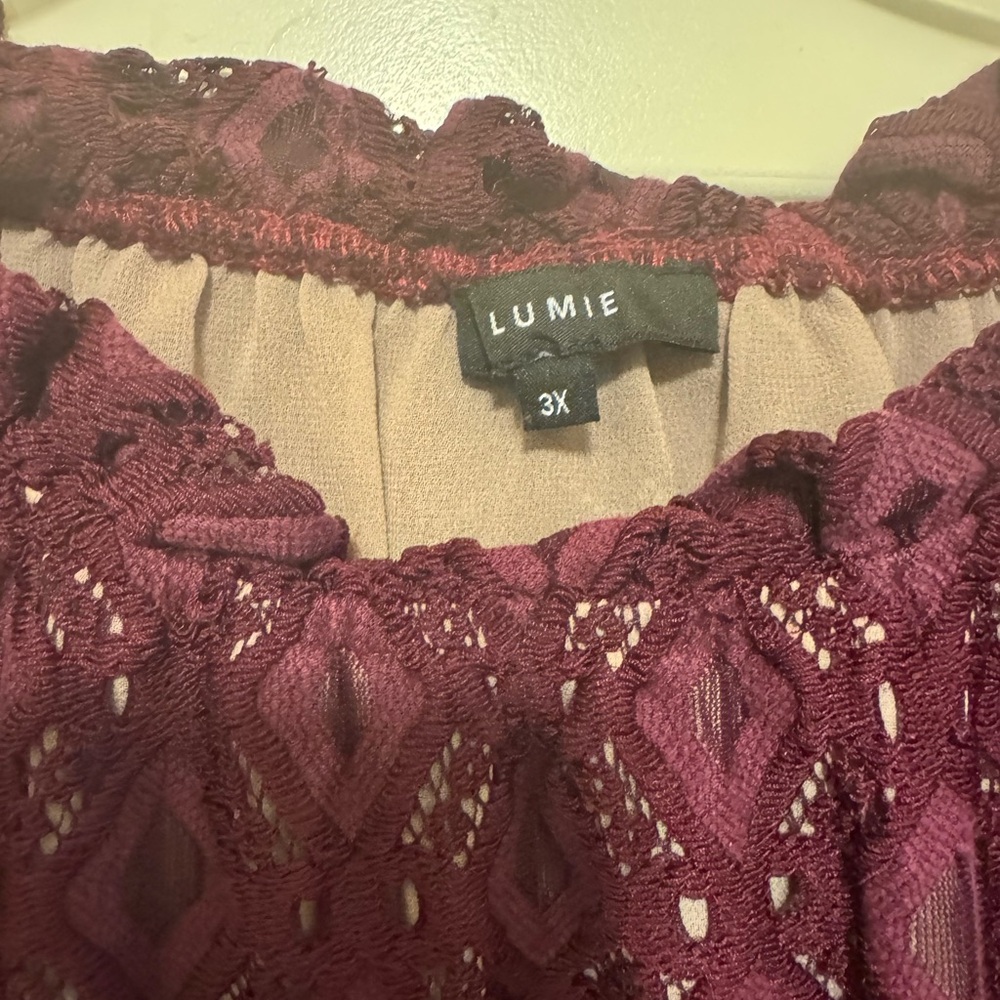 Neiman Marcus Plum Lace Blouse - Picture 5 of 5